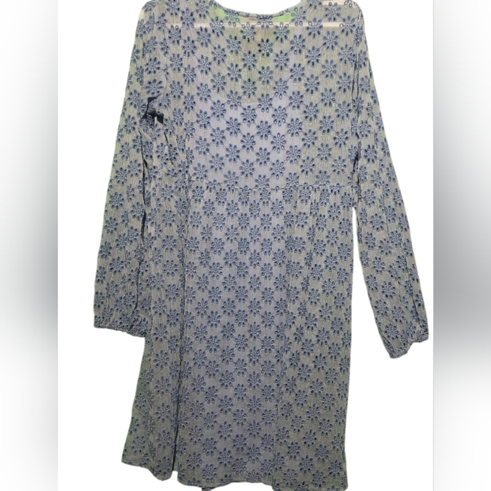 Sundance Blue Eyelit Floral Dress Size Small PTP 20 - Picture 2 of 3